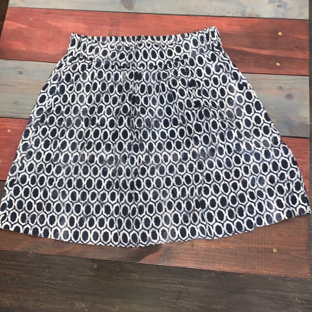 LOFT Lightweight Navy & White Skirt XS